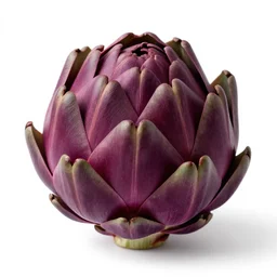 ruby red artichoke, stylized 3d render, isolated on a pure white background, centered, entire object in frame, sharp focus, soft studio lighting