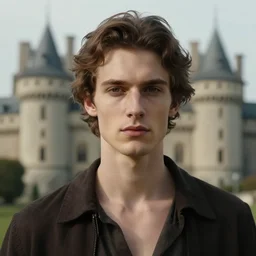 male portrait in ancient castle, slender figure, beautiful feminine looking man, soft lighting, highly detailed face!!, sharp focus, artstation, by gaston bussiere, augustus edwin john and john singer sargent and greg rutkowski