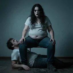 nightmare of getting sit on by a overweight man, 4k , nightmare, surreal, horror