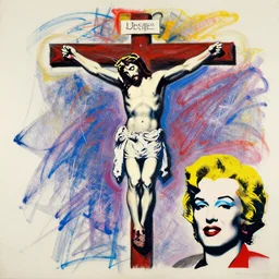 jesus christ crucified painted by cy twombly and andy warhol