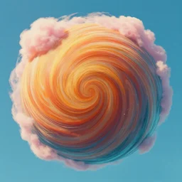 sperical hdri map, epic smooth swirly illustration, ocean, mattepainting, fall vibrancy, swirly latte art cotton candy clouds, by dan mumford, by greg rutkowski, by wlop, by namek