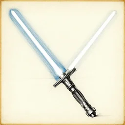 technical drawing of a lightsaber from Leonardo da Vinci