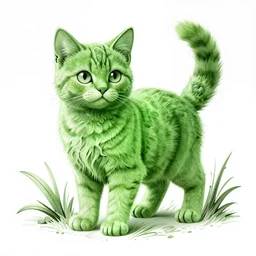 green kitten on ground, intricate, highly detailed, artstation, sharp focus, illustration, jurgens, rutkowski, mucha