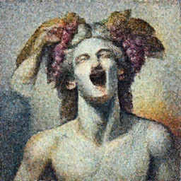 laughing Dionysus with grape in his hair, modern art