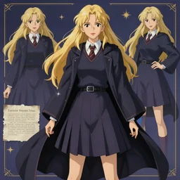 character sheet of attractive female student witch as kate beckinsale, female, magic school uniform, blonde hair, by greg rutkowski and studio ghibli, digital art, trending on artstation, highly detailed, concept art, beautiful, masterpiece