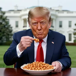 donald trump eating baked beans in the white house
