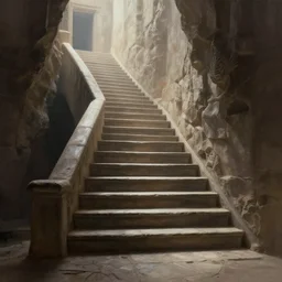 stairway to heaven, digital painting, highly detailed, concept art, trending on artstation, epic composition, sharp focus, flawless render, masterpiece, volumetric lighting