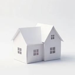 origami farmhouse in white paper, 3 d render, ultra detailed, on white background, studio shot