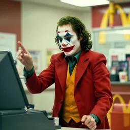 joaquin phoenix joker working as a cashier at mcdonalds