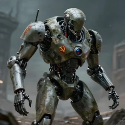 soviet military cyborg menacing futuristic