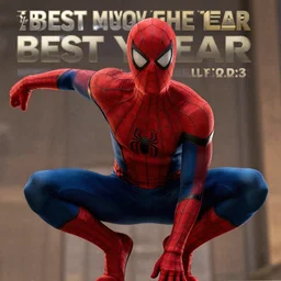 film, movie still, film still of Dustin Henderson as Spiderman, 2023, dramatic lighting, movie poster, cinematic action scene, realistic, high definition quality, best movie of the year, award winning film
