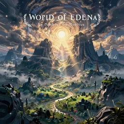 good morning, in the style of the world of edena by moebius, psychedelic fantasy and surrealism