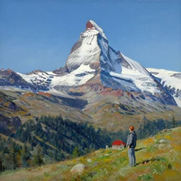 a beautiful painting of the matterhorn by bernard garo,