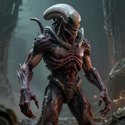 gary busey as a monster designed by hr giger, horror video game, sci fi horror, alien ( 1 9 7 9 ), body horror, unreal engine, octane render, depth of field, cycles render, hd