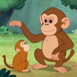 koko the monkey visits the zoo, in the style of a 9 0 s cartoon