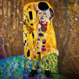 the world's richest man is a ventriloquist dummy from south africa, psychedelic, elon musk!, patterned skin, trending on artstation, photorealism, vibrant colors, digital art, in the style of harumi hironaka, gustav klimt, egon schiele, coby whitmore, david bates, monet, lisa frank, picasso, octane render, full shot