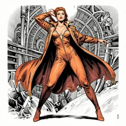 wide angle full body portrait of ripley slipping out of her jumpsuit, seductive, intricate ink, color graphic novel illustration, masterpiece, by J. O\'Barr