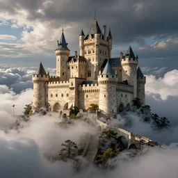 by candido portinari riotous. a beautiful installation art of a castle in the clouds.