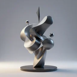 3d kinetic sculpture, futurism, abstract art, geometric shapes, studio lighting, octane render