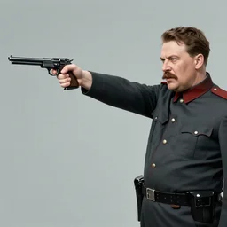 stalin shoots lenin with a pistol, scary photo in color