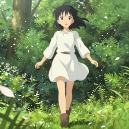 anime beautiful girl walking through a glade, white petals falling, cute face by ilya kuvshinov, makoto shinkai, kyoani, masakazu katsura, dynamic pose, crisp and sharp, yoshinari yoh, rounded eyes, anime poster, cel shaded