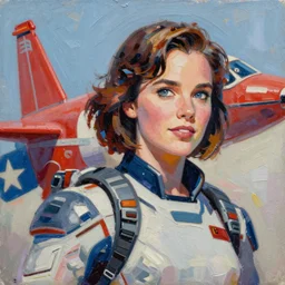 detailed artwork by phil noto ; stylized painting of young jennifer connelly from the rocketeer ; brush texture ; asymmetric composition ; paint texture ; trending on artstation ; gallery painting by phil noto in the comic book style of phil noto