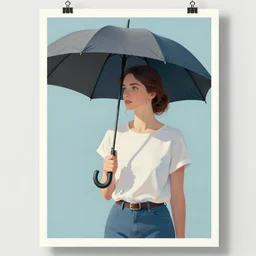 a painting of a woman holding an umbrella, poster art by fabien charuau, behance contest winner, fantasy art, wiccan, tarot card, concert poster
