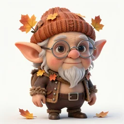 cute elderly autumnal goblin, spectacles, d & d, fantasy, portrait, highly detailed, digital painting, trending on artstation, concept art, sharp focus, illustration, art by artgerm and greg rutkowski and magali villeneuve