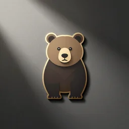 flat logo design of a Bear, corporate, minimalist