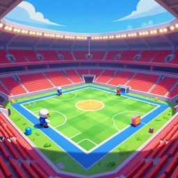 sport arena with amazing colors, by brawl stars style