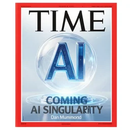 TIME magazine cover, the coming AI singularity, by Dan Mumford