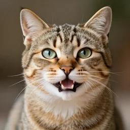 photograph of a beautiful smiling cat, high detail, hyper realistic, 8 k, award winning photograph, sigma 8 5 mm f / 8