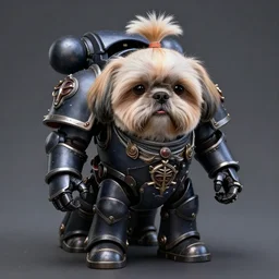 Shih Tzu Space Marine, Gothic, Detailed, Realistic