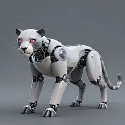 robot panther in the style of joann gonzales