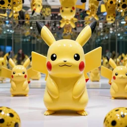 Yayoi Kusama infinity room filled with pikachus photorealistic hyperdetailed 35mm 4k