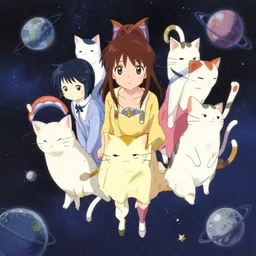 catgirls in space by haruko ichikawa, kyoto animation, square enix makoto shinkai artgerm wlop
