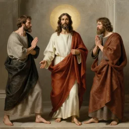 a portrait of jesus being questioned by pilate