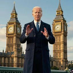 The Tenth Doctor standing next to Joe Biden looking at Big Ben, Studio Ghibli