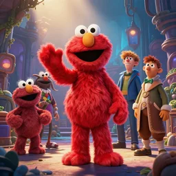 king elmo of sesame street vanguard of the commonwealth by ilya kuvshinov katsuhiro, artgerm, jeremy lipkin and michael garmash, unreal engine, radiant light, detailed and intricate environment, digital art