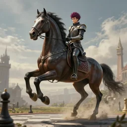 chess knight as the headless horseman, trending on art station, epic realistic grand, 4 k 8 k realistic hans zatka and kazuma kujo!!!!!