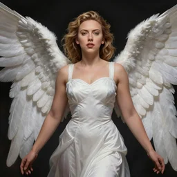 Scarlett Johansson as a Heavenly Angel ,anatomy, only two hands, highly detailed, digital painting, artstation, concept art, smooth, sharp focus, illustration, Unreal Engine 5, 8K, art by art by artgerm and greg rutkowski and edgar maxence