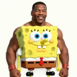 mike tyson in the style of spongebob.