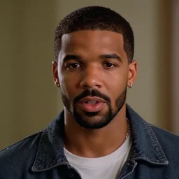 a cinematic film still of Drake starring in The Fresh Prince of Bel-Air (1999), portrait, 40mm lens, shallow depth of field, close up, split lighting, cinematic