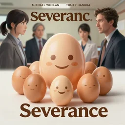 Severance poster artwork by Michael Whelan and Tomer Hanuka, Karol Bak, Rendering of Zen, or the Skill to enjoy egg parties, from scene in Severance, clean, full of details, by Makoto Shinkai and Thomas Kinkade, Matte painting, High Definition, octane render, trending on artstation and unreal engine