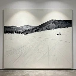 large scale painting by cy twombly and joe tilson, minimal brush strokes, high resolution art scan, well lit