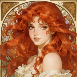 beautiful magical girl, with red hair, wonderful eyes, over - detailed, elegant, intricate, dynamic lighting, hyperrealism, digital art, digital painting, artstation, wlop, clear focus, illustration, works by artgerm, greg rutkowski and alphonse mucha, 8 k