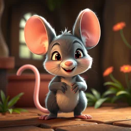 a wholesome animation key shot of a cute cartoon mouse, studio ghibli, pixar and disney animation, sharp, rendered in unreal engine 5, anime key art by greg rutkowski, bloom, dramatic lighting