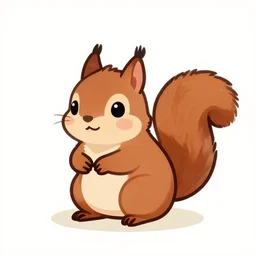 vector illustration of a cute fat squirrel