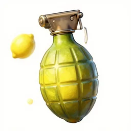 throwing lemon hand grenade, artstation
