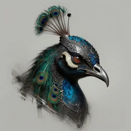 anthropomorphic icostrigon head in edgy darkiron peacock, intricate, elegant, highly detailed animal monster, digital painting, artstation, concept art, smooth, sharp focus, illustration, art by artgerm, wayne barlowe, trending on artstation and greg rutkowski and alphonse mucha, 8 k